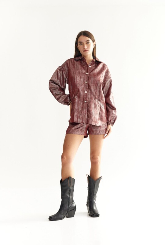 Camisa Almendra Rojo