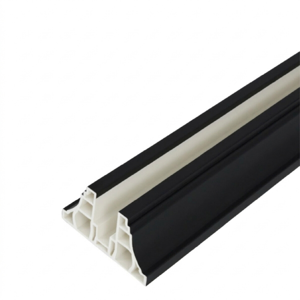 Riel P/ Panel Separador Ambientes Símil Madera 300 x 8,5 Cm - Negro 1 