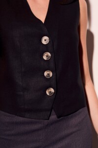 Chaleco Lino Negro