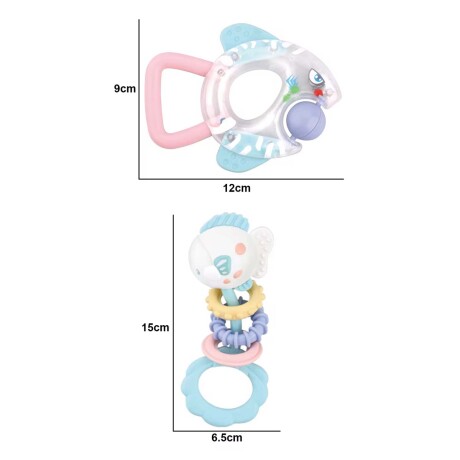 Set 8 Sonajeros con Agarre en Plástico para Bebés Huanger Multicolor Claro