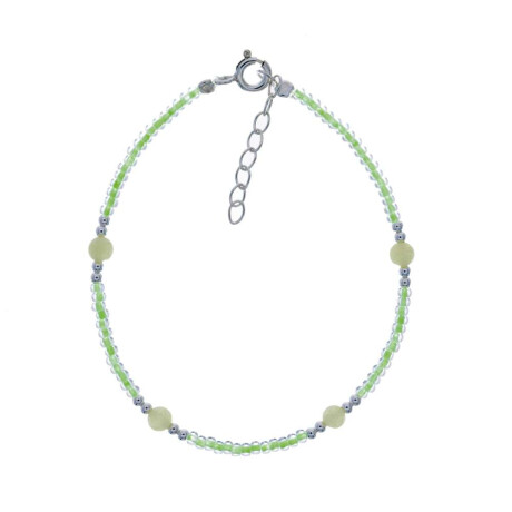 Pulsera De Plata 925 Cuentas De Acrílico