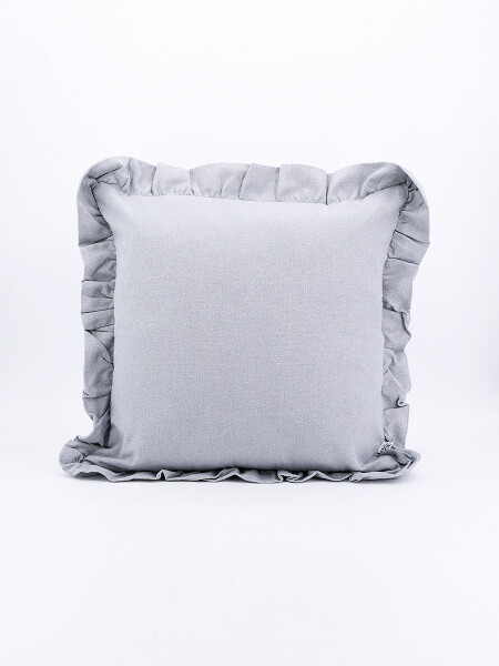 FUNDA ALMOHADON VOLADO GRIS (V)