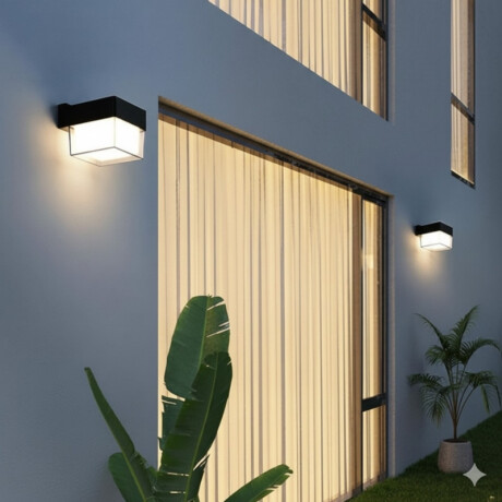 ARTEFACTO EXTEIOR MENFI PARA ADOSAR EN PARED UNIDIRECCIONAL 5W Aplique LED Exterior Menfi Unidireccional 5W Negro