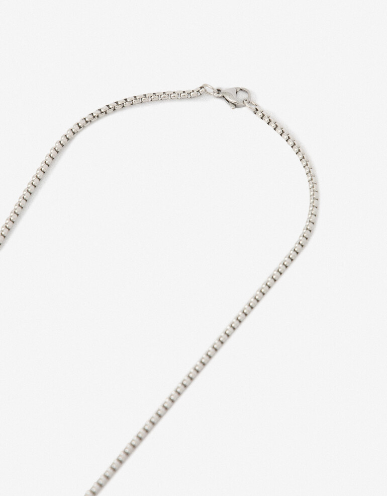 Cadena Corta con Dije Metal Collar De Acero Men´s Collection - Plateado
