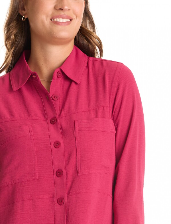 Camisa Bolsillos FUCSIA