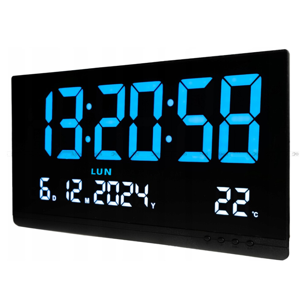 Reloj De Pared Digital Led 48cm Azul