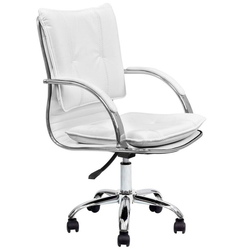 Silla de Escritorio Oficina Giratoria Lumax Donna en EcoCuero Blanco