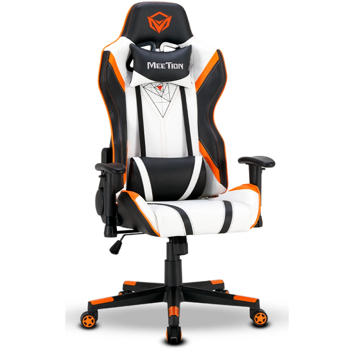 Silla Gamer Meetion MT-CHR15 Blanca y Naranja 