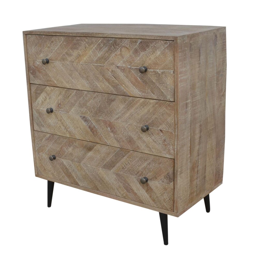 COMODA 3 CAJONES MADERA NATURAL-BEIGE ARETINA