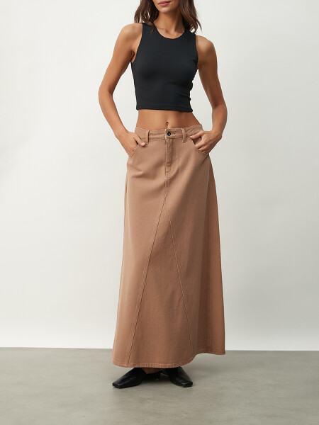 FALDA FLOR CAMEL