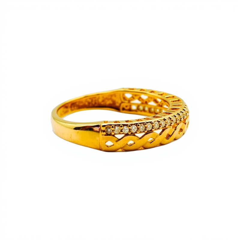 Anillo infinito-Oro bajo-Piedra Zirconia-AN8043 conpiedra