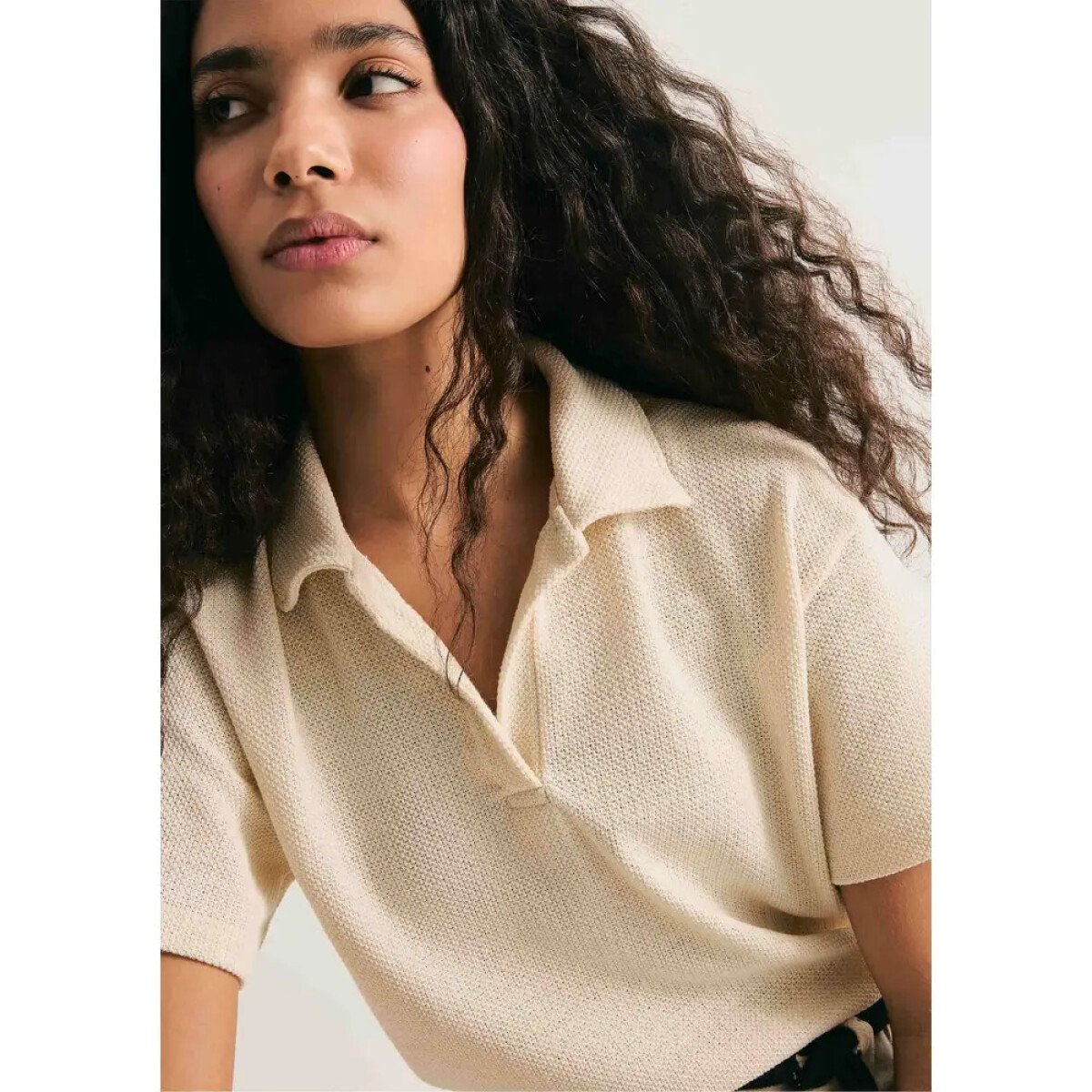 CAMISA POLO FEMININA - AMARELO CLARO 