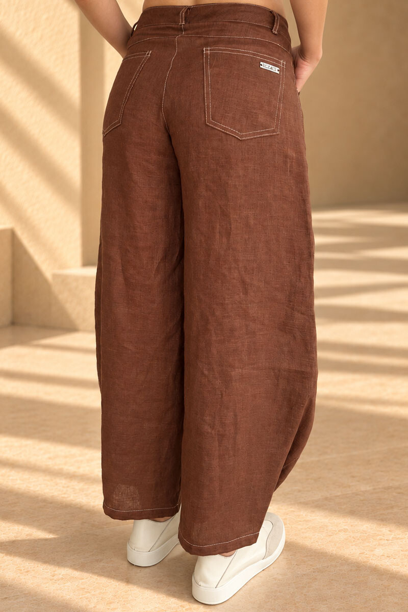 Pantalon barrel Chocolate
