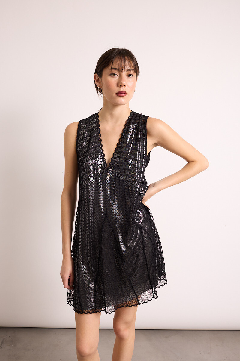 Vestido Mambo Negro Plata