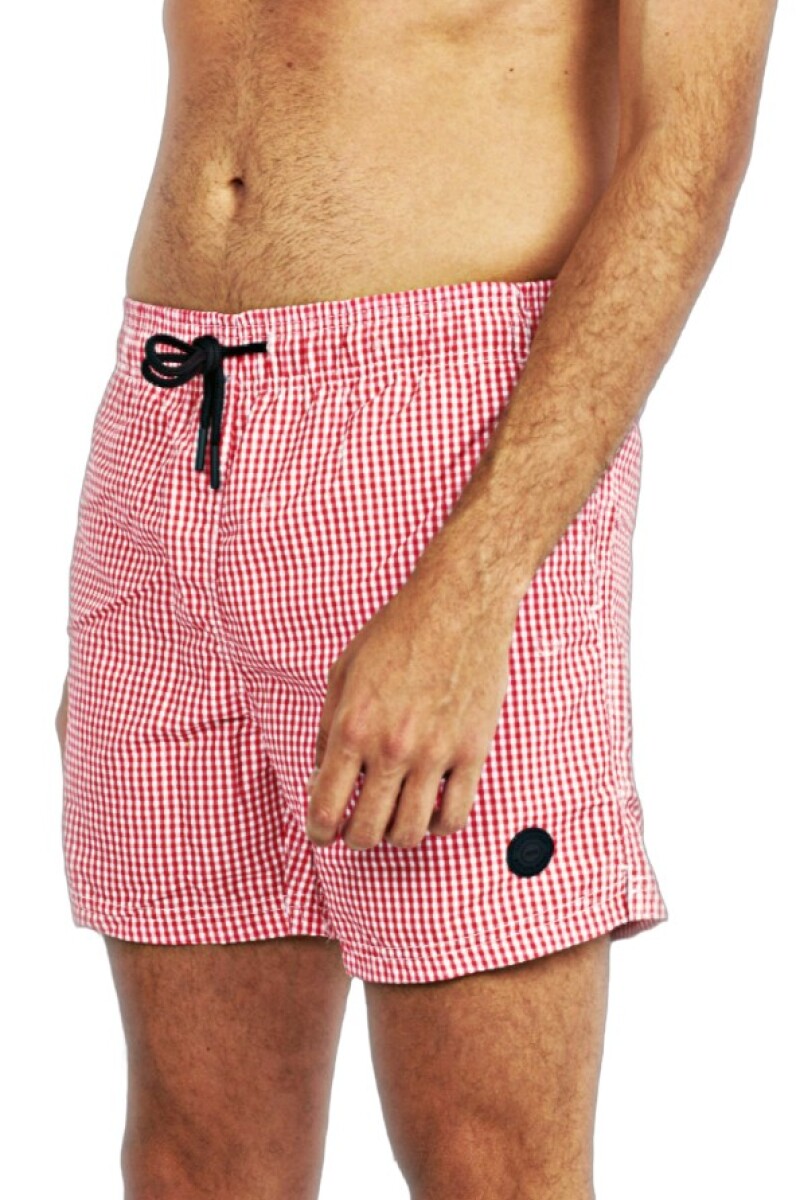 SHORT DE BAÑO MEL LITTLE SQUARES ROSA