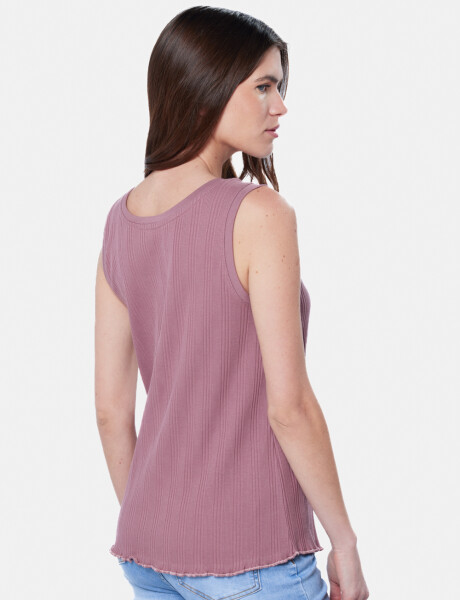 MUSCULOSA RIB CON BOTONES Rosado