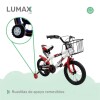 Bicicleta Rodado 12 Con Canasto Y Caramañola Niño Niña Rojo