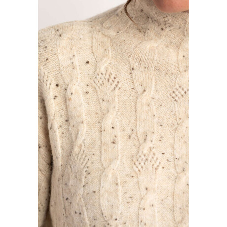 Polera Texturada Bouttonne Beige Melange