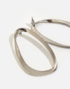 Aros Colgantes Largos Metal Aros Colgantes Ovalados - Plateado Rodio