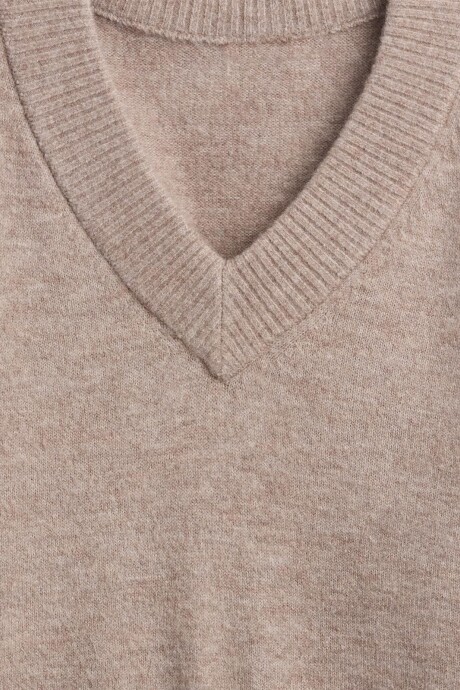 Buzo Cuello V Mujer Saddle