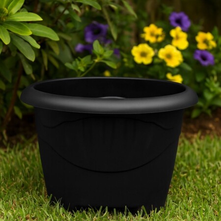 MACETA REDONDA 9 LITROS NEGRA REF 0324 NEGRO