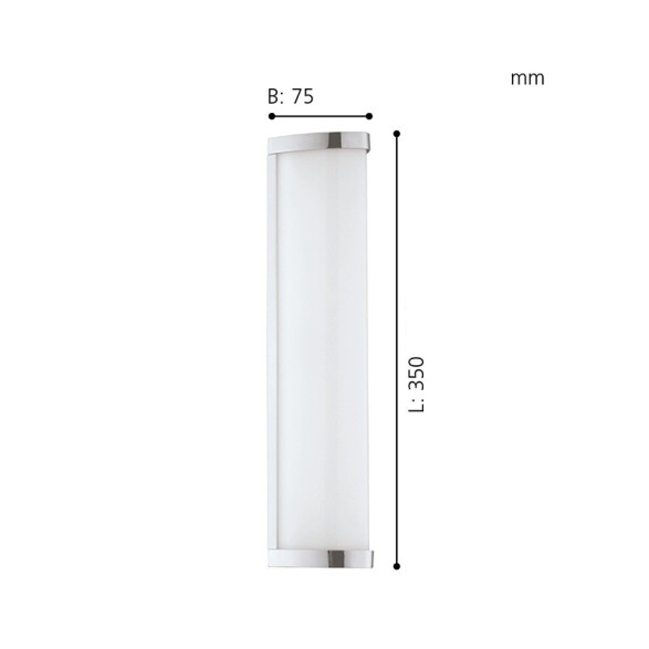 Aplique LED alargado cromo 8W neutra 1000Lm IP44 EG0355