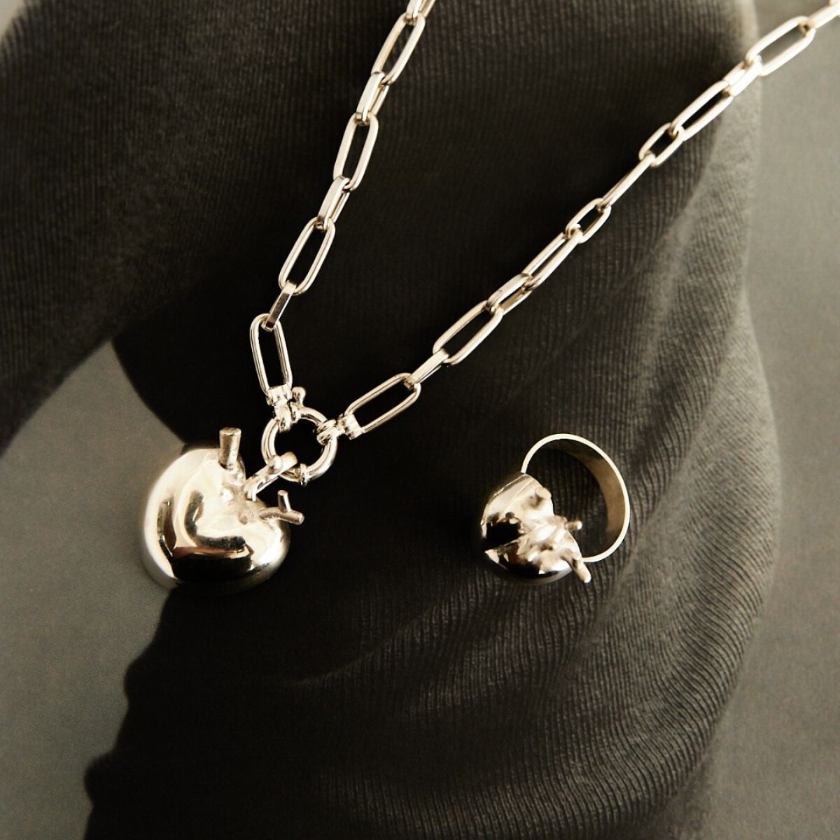Anillo Medio Corazón - Plata 925 