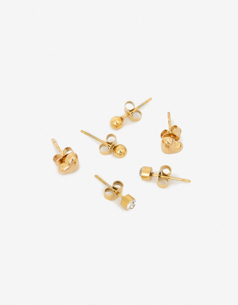 Aros Sets Metal Set De Aros Pasantes Combinados - Dorado