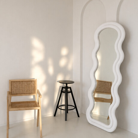 Espejo de pie con marco de ondas velvet - 60x160cm Blanco