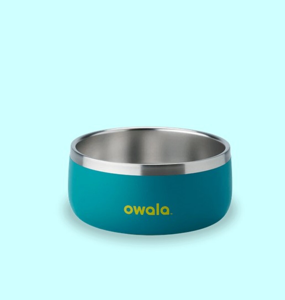 Plato comedero mascotas acero inoxidable c/ antideslizante - Turquoise & Caicos 