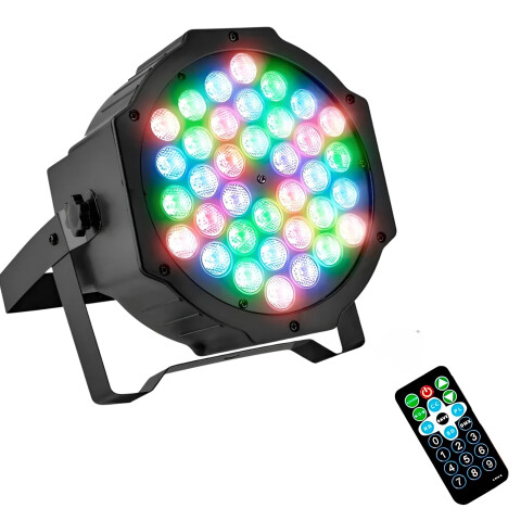 Proyector Luces LED RGB X36 Control Discoteca Fiesta Evento Color Negro