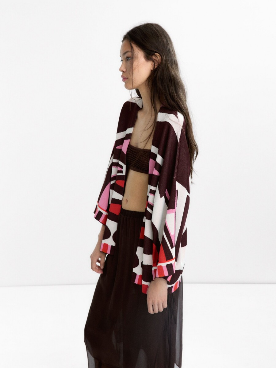 Kimono De Punto Jacquard multicolor