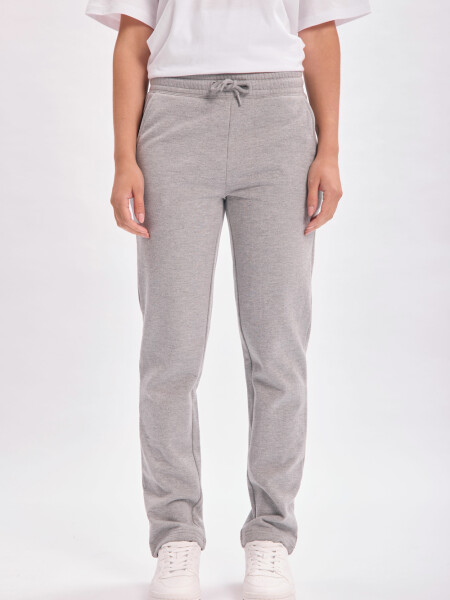 Pantalón deportivo recto Gris Melange Claro