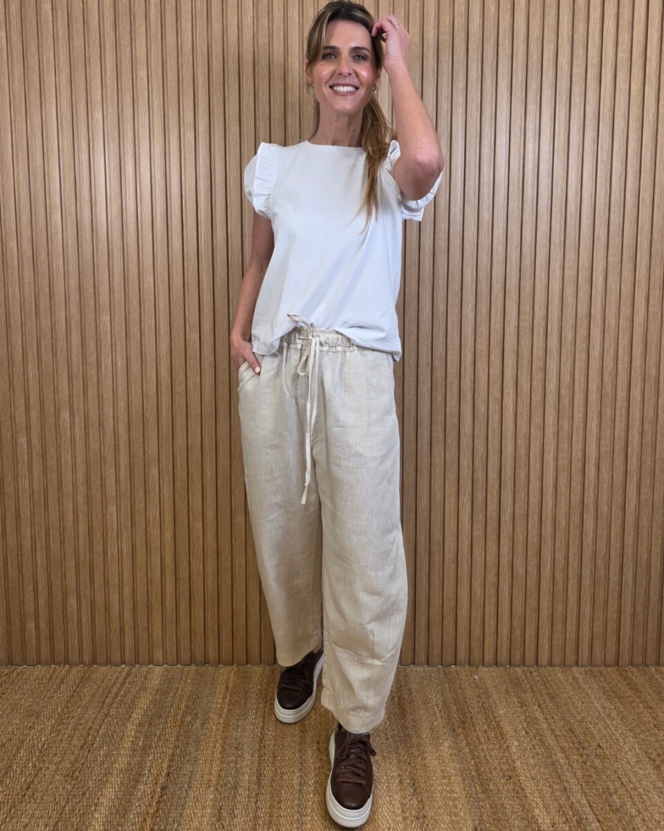 Pantalon Hans - Puro Lino Beige Melange 