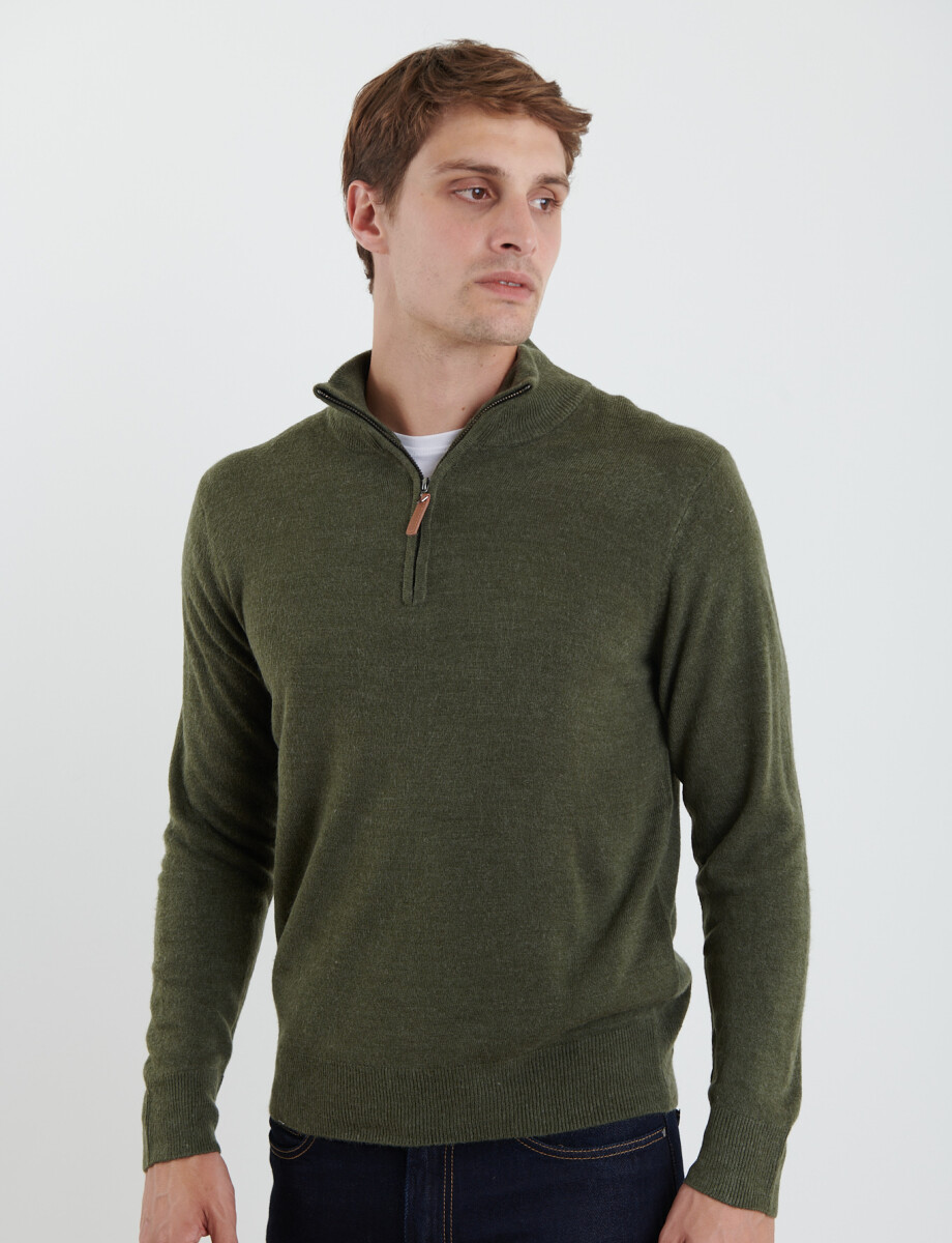 470415 SWEATER MEDIO CIERRE HARRINGTON URBAN Verde Melange