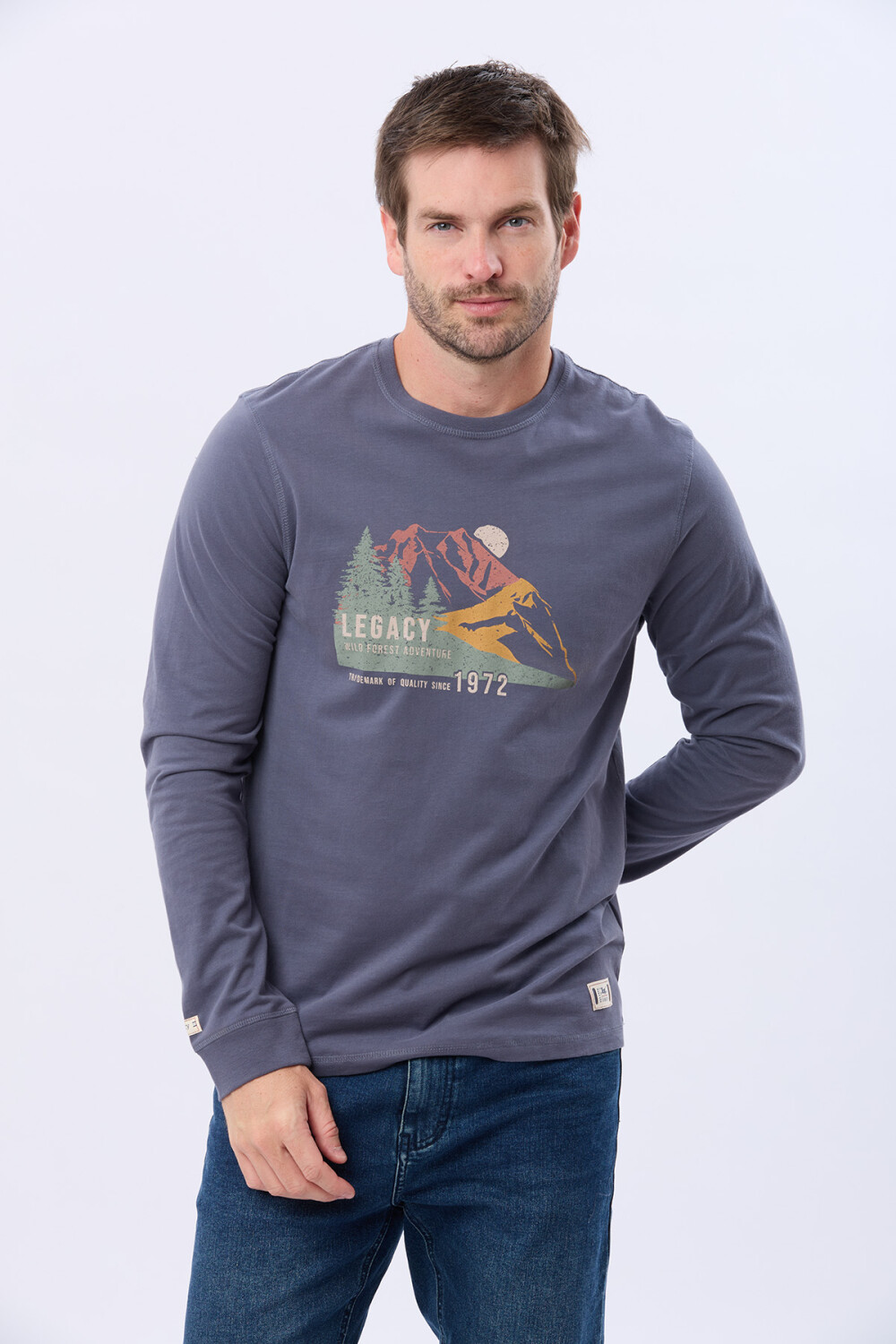 REMERA ESTAMPADA DE ALGODÓN INDIGO