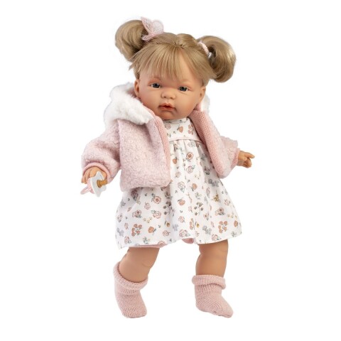 Muñeca Llorens Joelle Llorona Chaqueta Rosa Chupete Vestido Variante Modelo Joelle Rosa
