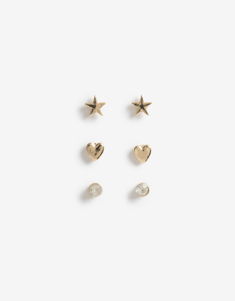 Aros Sets Strass Set De Aros Pasantes Dorado - Dorado