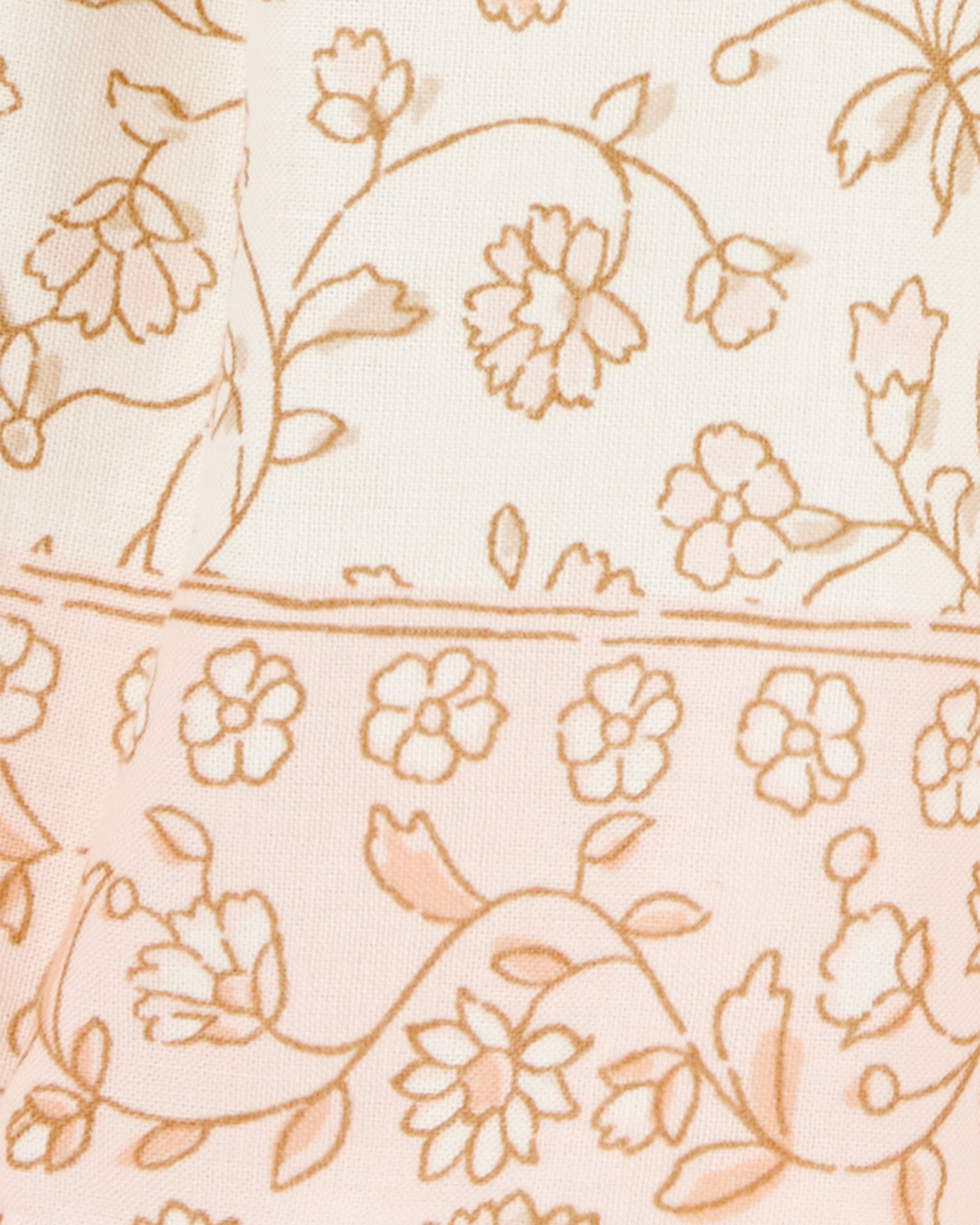 Vestido de algodón, con festón, diseño floral Sin color