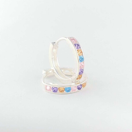 Caravanas de plata 925 Con Circonia De Colores