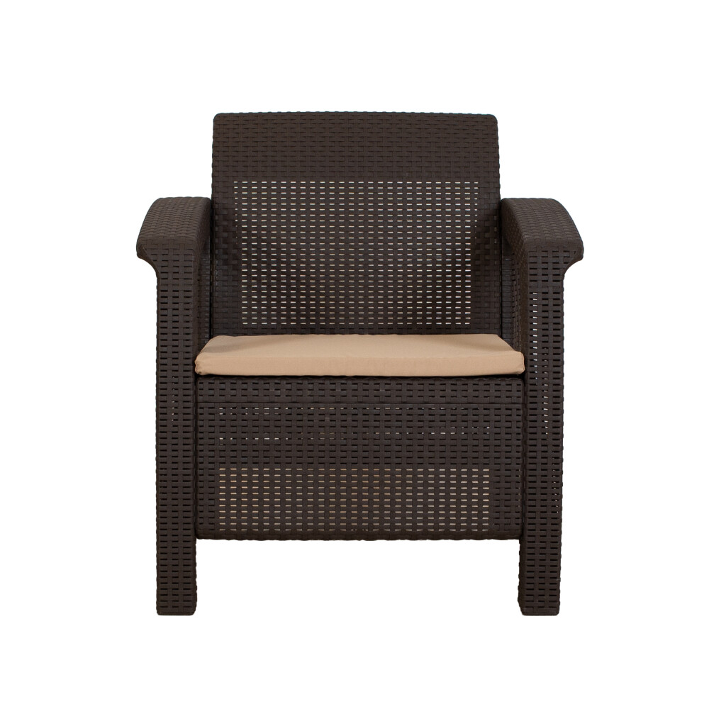 SET LIVING EXTERIOR POLIPROPILENO MARRON TURIM