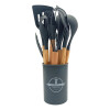 Set De Menage, 11 Utensillos De Cocina Con Soporte GRIS