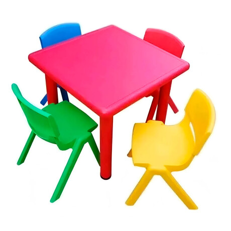 Mesa Infantil Plastico Y Metal Para Niños Escuela Roja