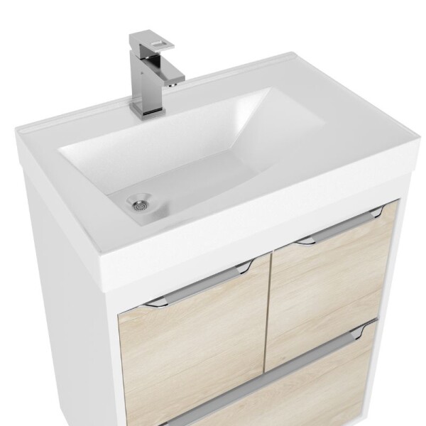 MUEBLE DE BAÑO 60 CM CON MESADA Y ESPEJO CON LUZ - BLANCO/LEGNO MUEBLE DE BAÑO 60 CM CON MESADA Y ESPEJO CON LUZ - BLANCO/LEGNO