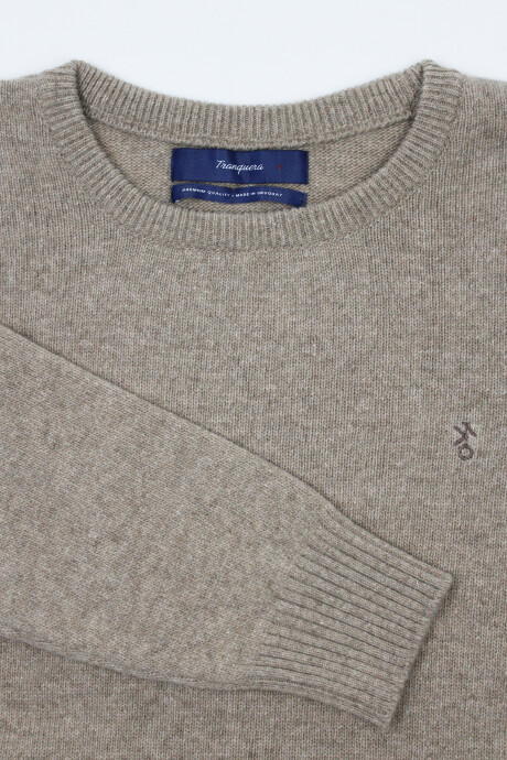 Buzo Cuello Base de Lana Beige