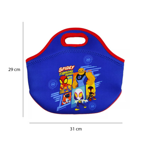 Lunchera de Neopreno Brio Bolso Térmico Bebida Comida c/ Asa Spidey