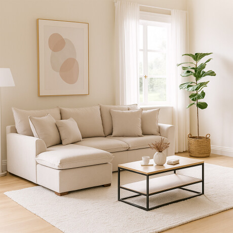 Rinconera Atualitta - Tela Microfibra - Chaise Izquierdo 3012 (Beige)