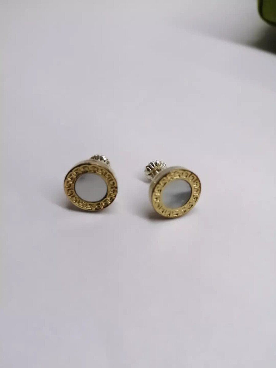 Caravanas plata y oro con Nacar 
