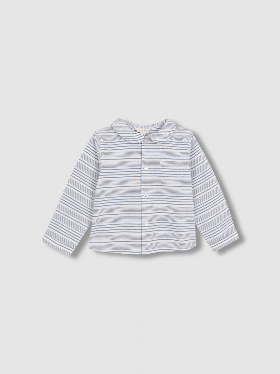 Camisa De Rayas Horizontales Gris