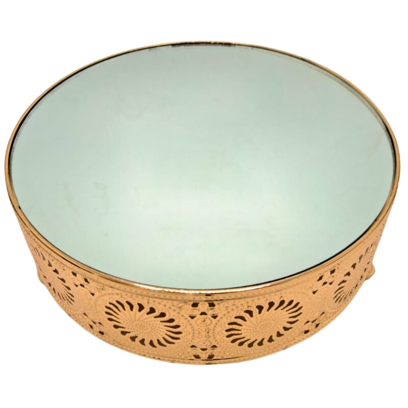 Soporte de Torta 25CM Dorado C/ Espejo Soporte de Torta 25CM Dorado C/ Espejo